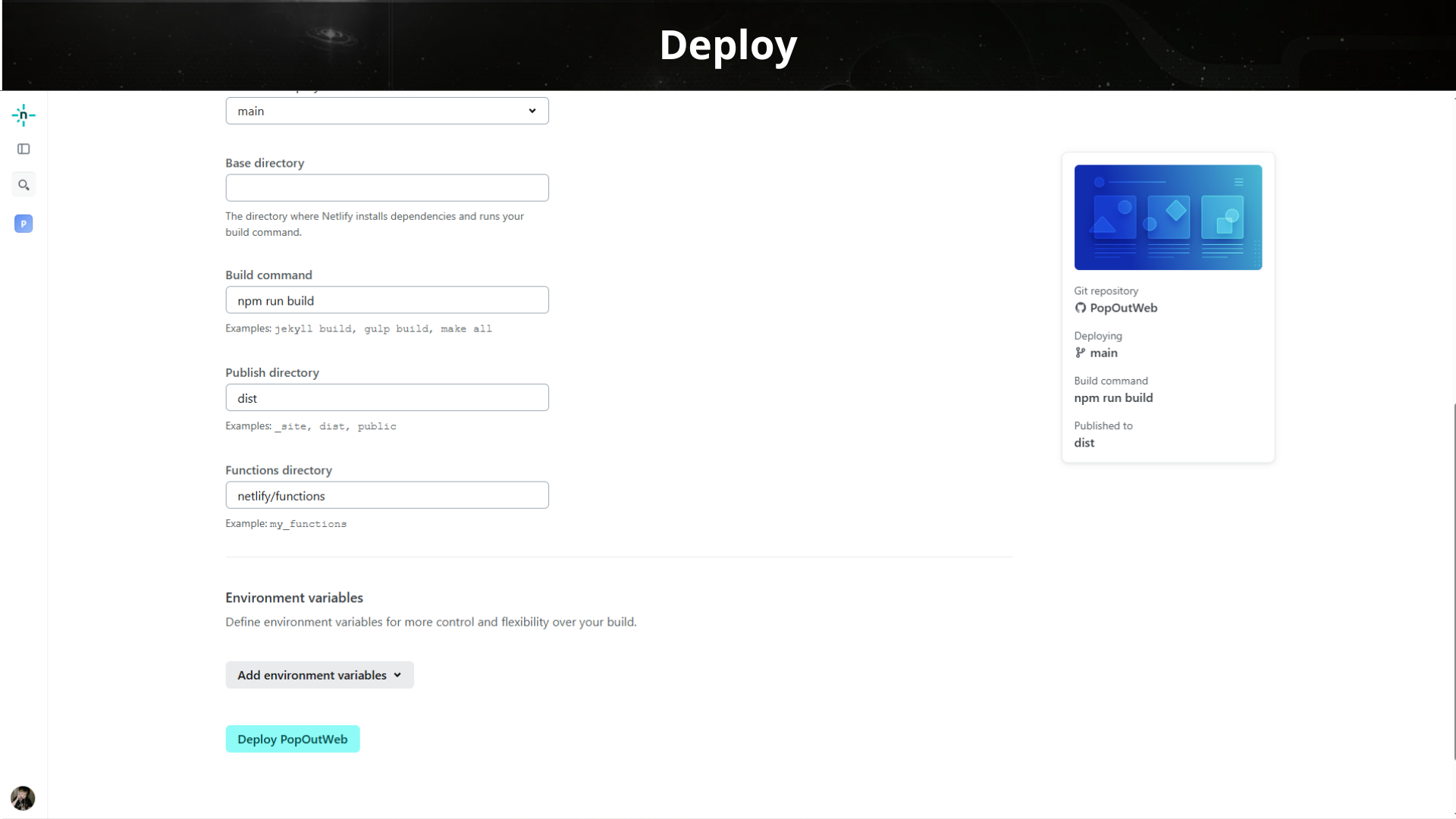 Kick off the deploy